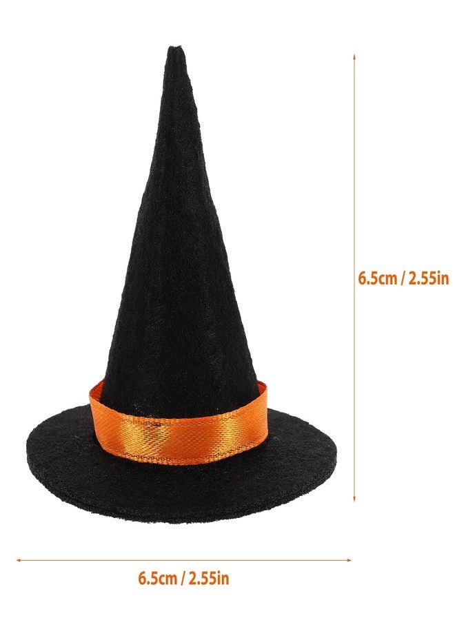 FONDOTIN Miniature Witch Hats 5Pcs Halloween Party Decorations Tiny Doll Hats Non-Woven Fabric for Crafts Diy and Wine Bottle Decor - Image 2